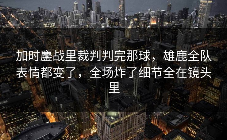 加时鏖战里裁判判完那球，雄鹿全队表情都变了，全场炸了细节全在镜头里