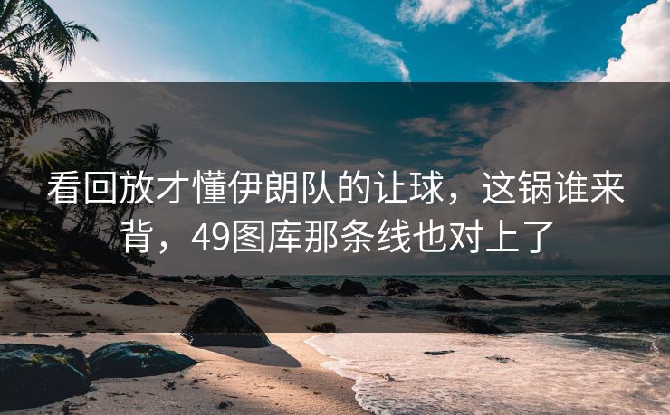 看回放才懂伊朗队的让球，这锅谁来背，49图库那条线也对上了