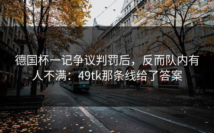 德国杯一记争议判罚后，反而队内有人不满：49tk那条线给了答案