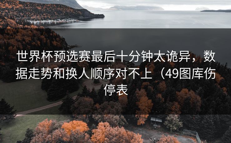 世界杯预选赛最后十分钟太诡异，数据走势和换人顺序对不上（49图库伤停表